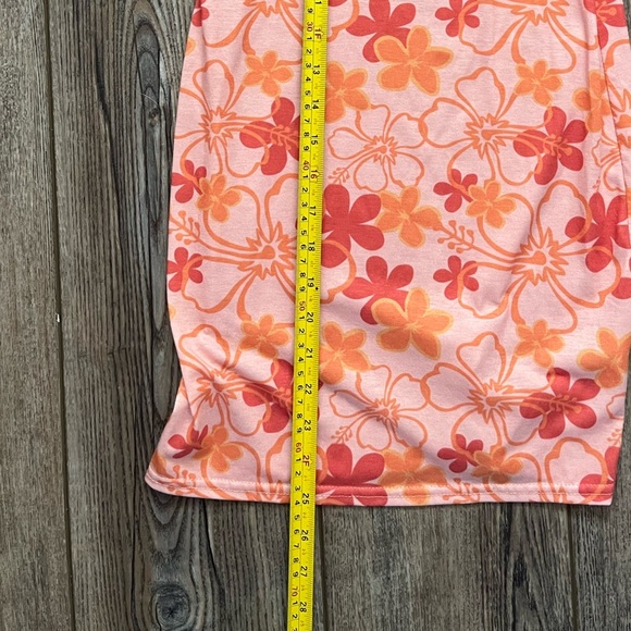 ASOS Hawaiian Summer Beacy Peachy Floral Mini Dress - Size US 4 - Picture 6 of 7